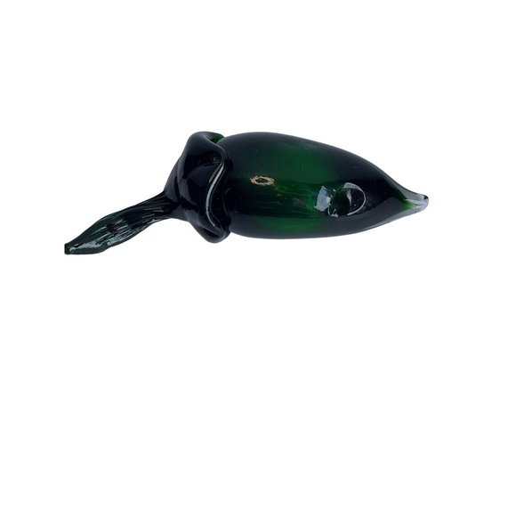 Art Glass Jalapeno Pepper Blown Glass Green Textured Stem 5" - Picture 2 of 5